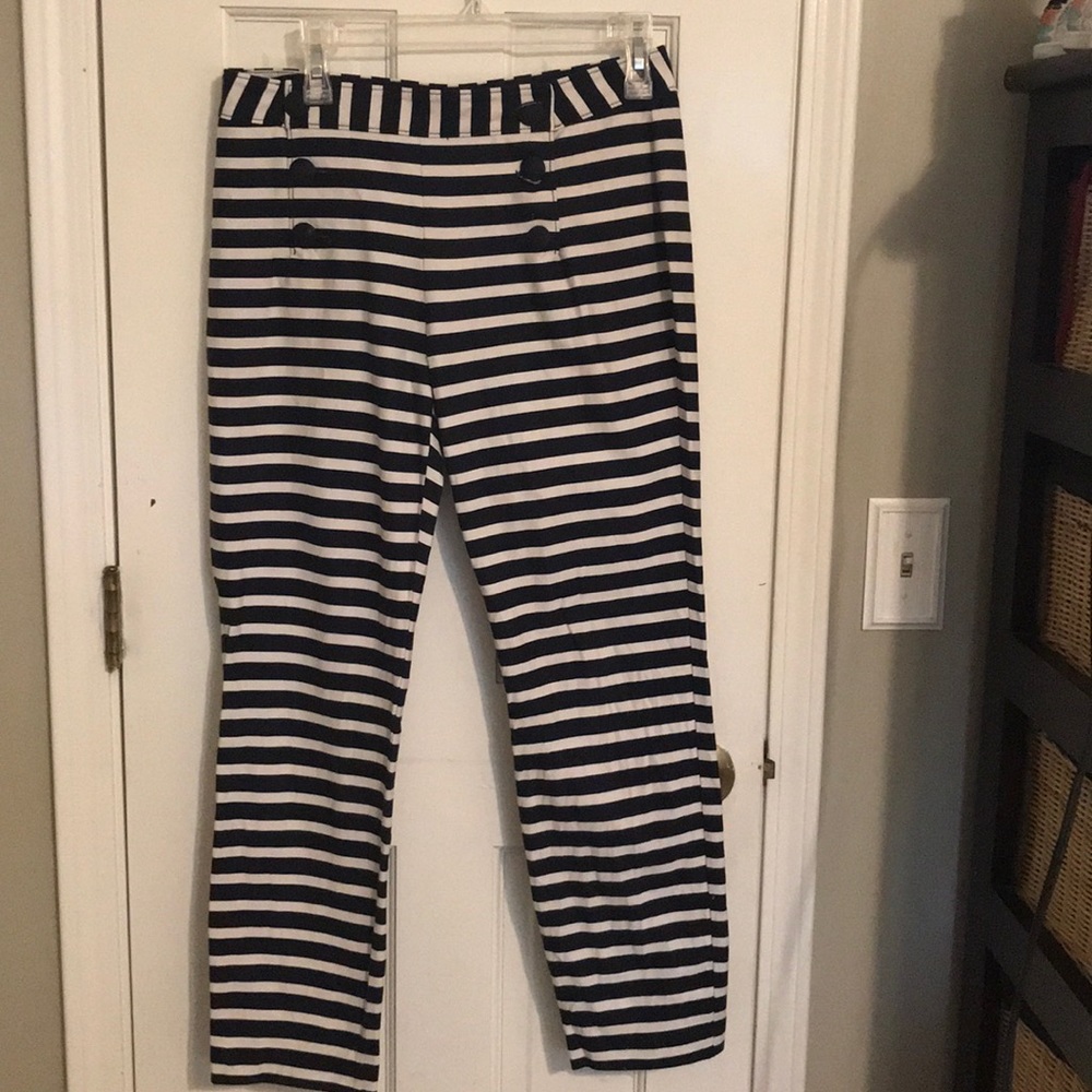 Navy & white stripe Express pant
